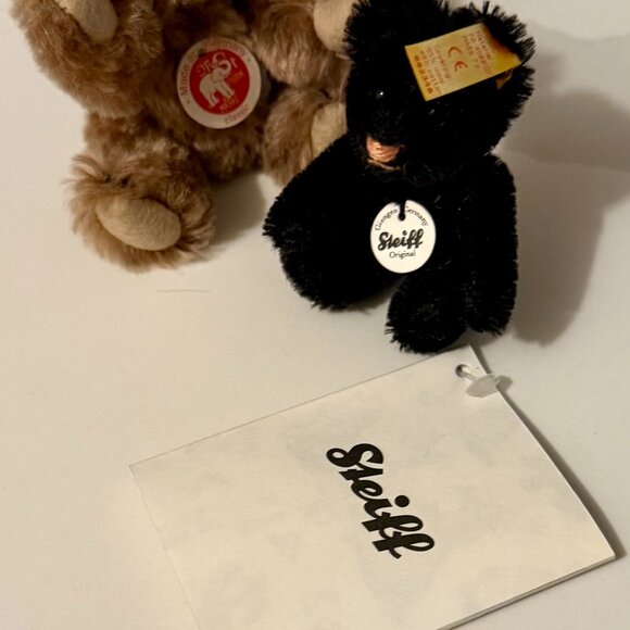 Steiff Mini Brown Tipped Teddy Bear - mohair jointed collectable - 10cm - 040023